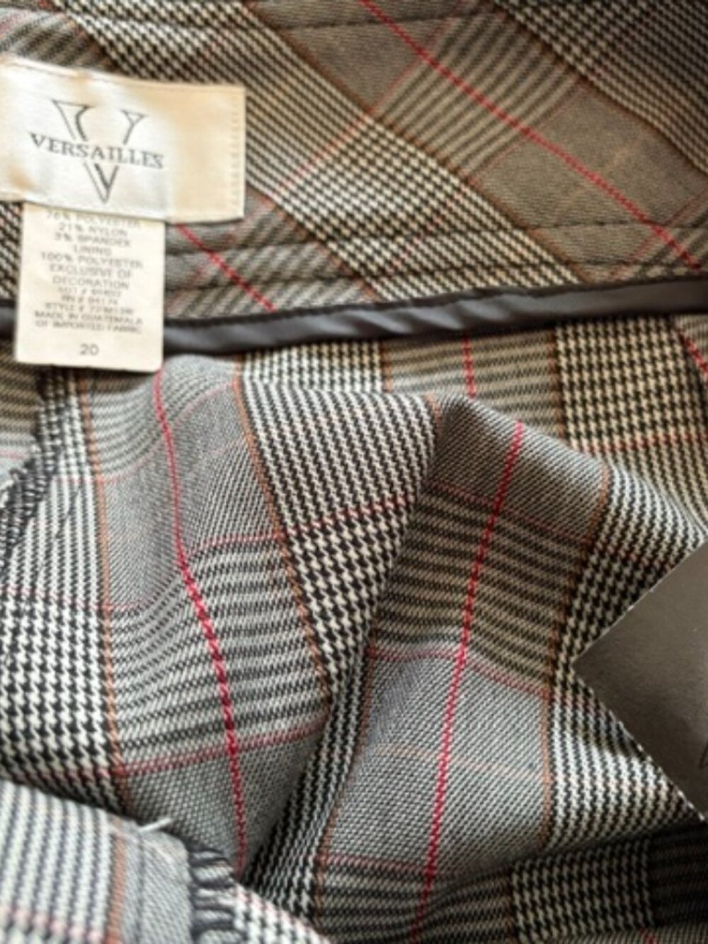 NWT Versailles Glen Plaid Wide Leg Trousers Size 20W Career Capsule Wardrobe - Picture 6 of 7